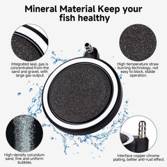 Hygger air stone 4x4 close-up shows dense bubbles for efficient aeration.