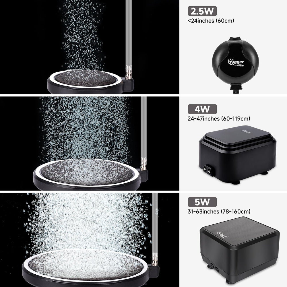 Hygger air stone set with tubing and fittings for quick aquarium setup