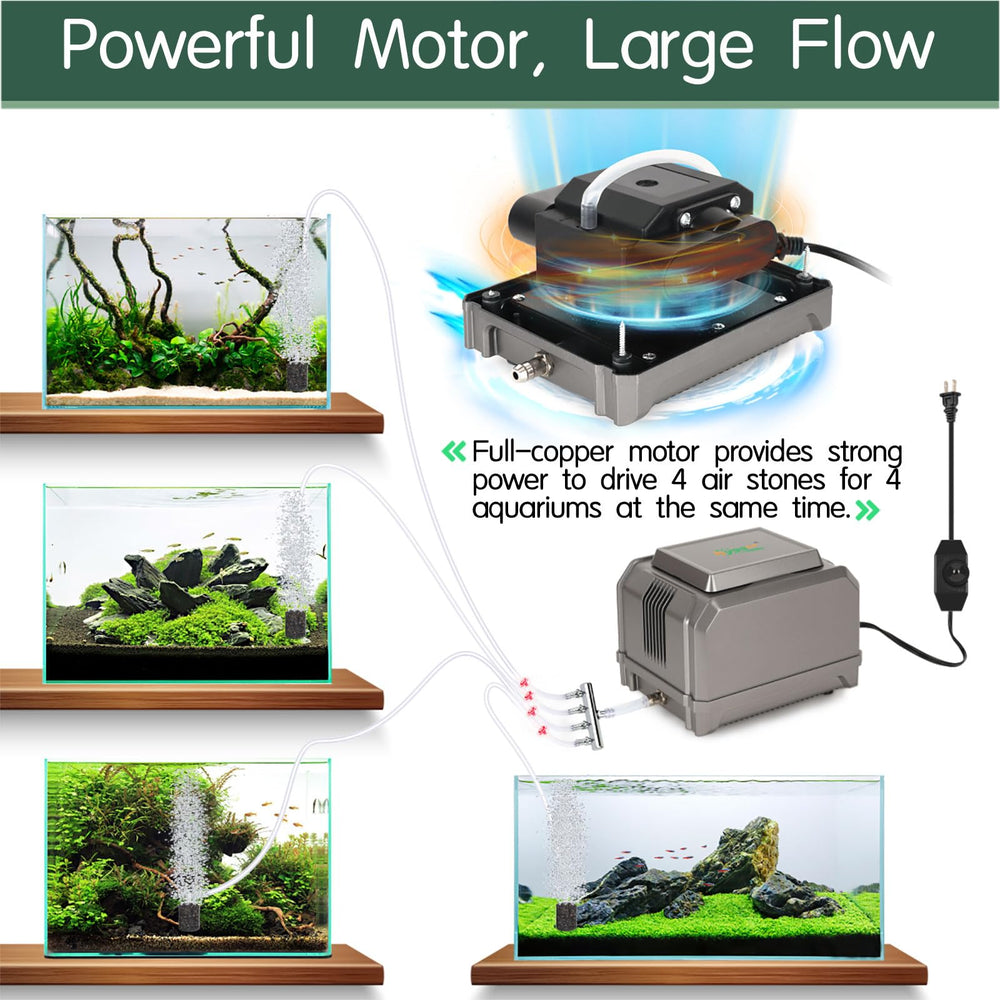 hygger Aquarium Air Pump controller dial close-up for precise airflow adjustment