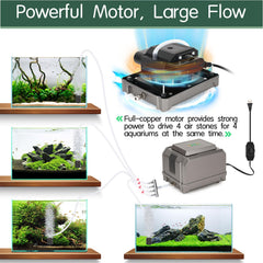 hygger Aquarium Air Pump controller dial close-up for precise airflow adjustment
