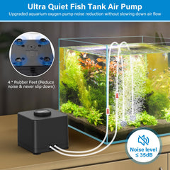 Hygger 7W energy-efficient pump maintains steady flow for hydroponics and tanks.