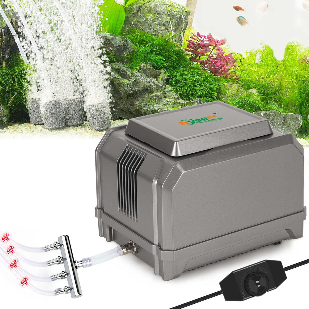 hygger Aquarium Air Pump front view, compact design for reliable aeration