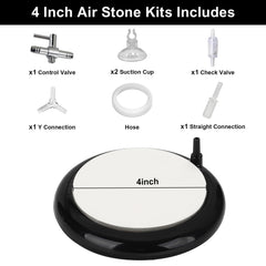 Hygger air-stone bubble focus shows dense micro-bubbles increasing surface contact.