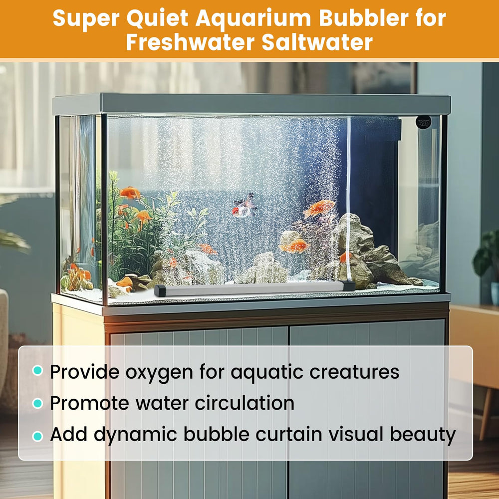 Hygger Bubble Strip inside tank view with micro bubble output for dissolved oxygen
