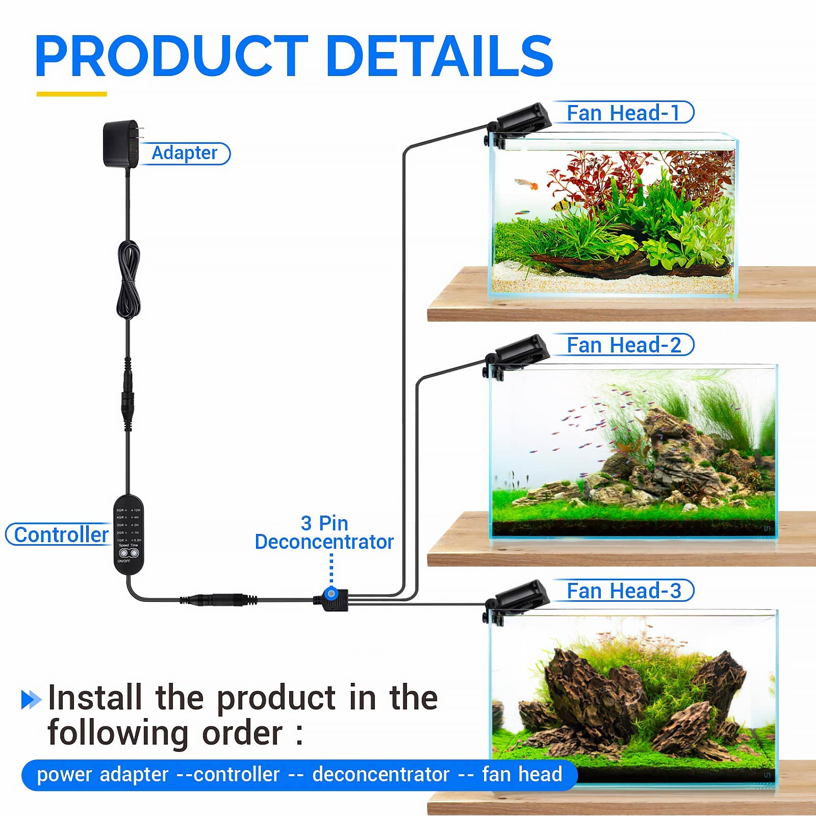 Hygger aquarium chillers fan quiet operation minimizes tank noise