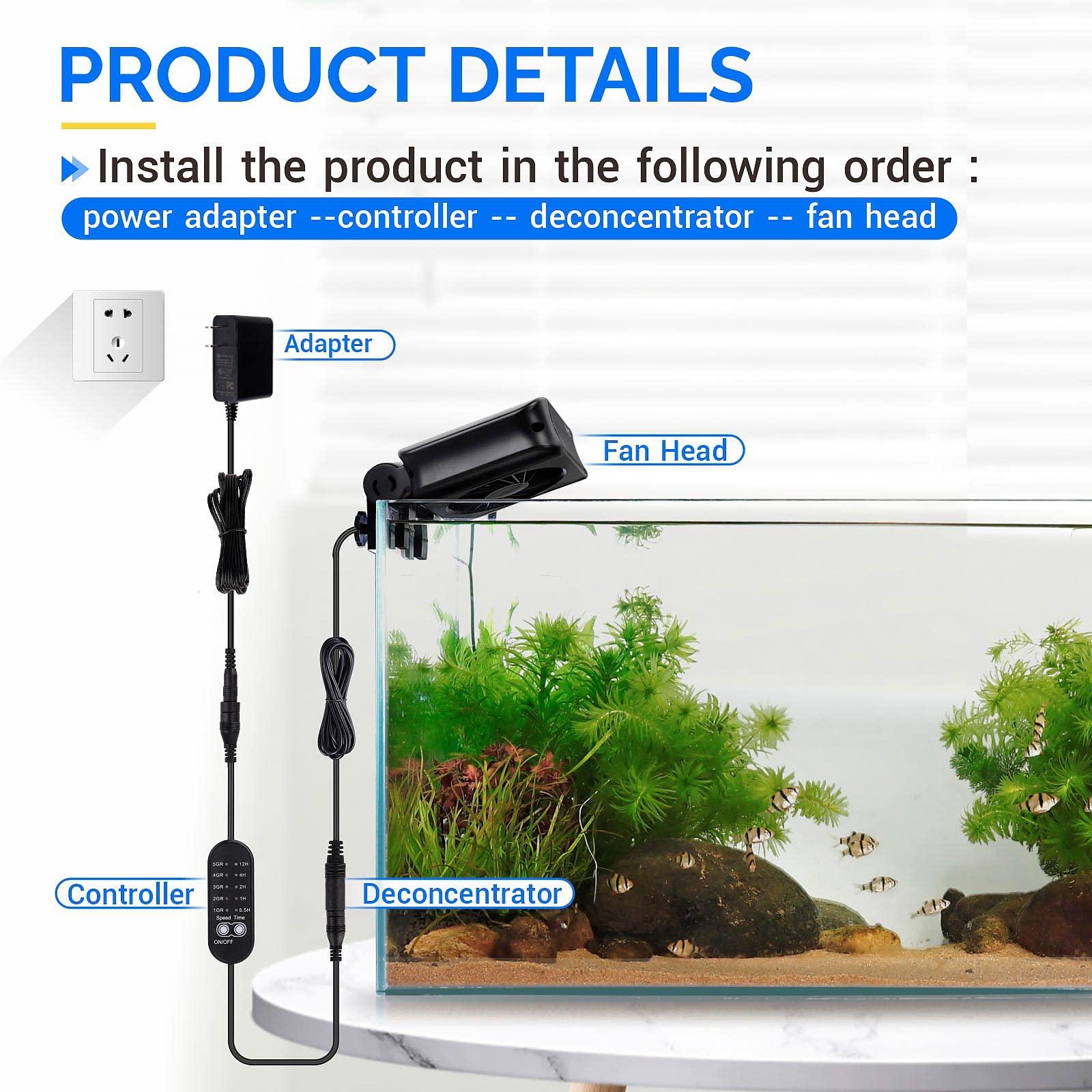 Timer-controlled cooling with external controller for hands-off operation.