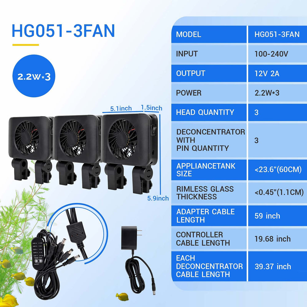Hygger aquarium chillers fan wall-mount design saves space and tidy cords