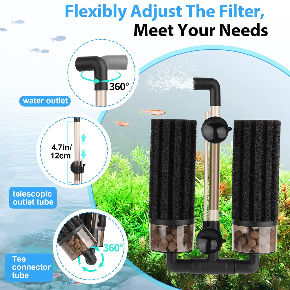 Hygger suction cups and extendable clip enable secure, adjustable installation.