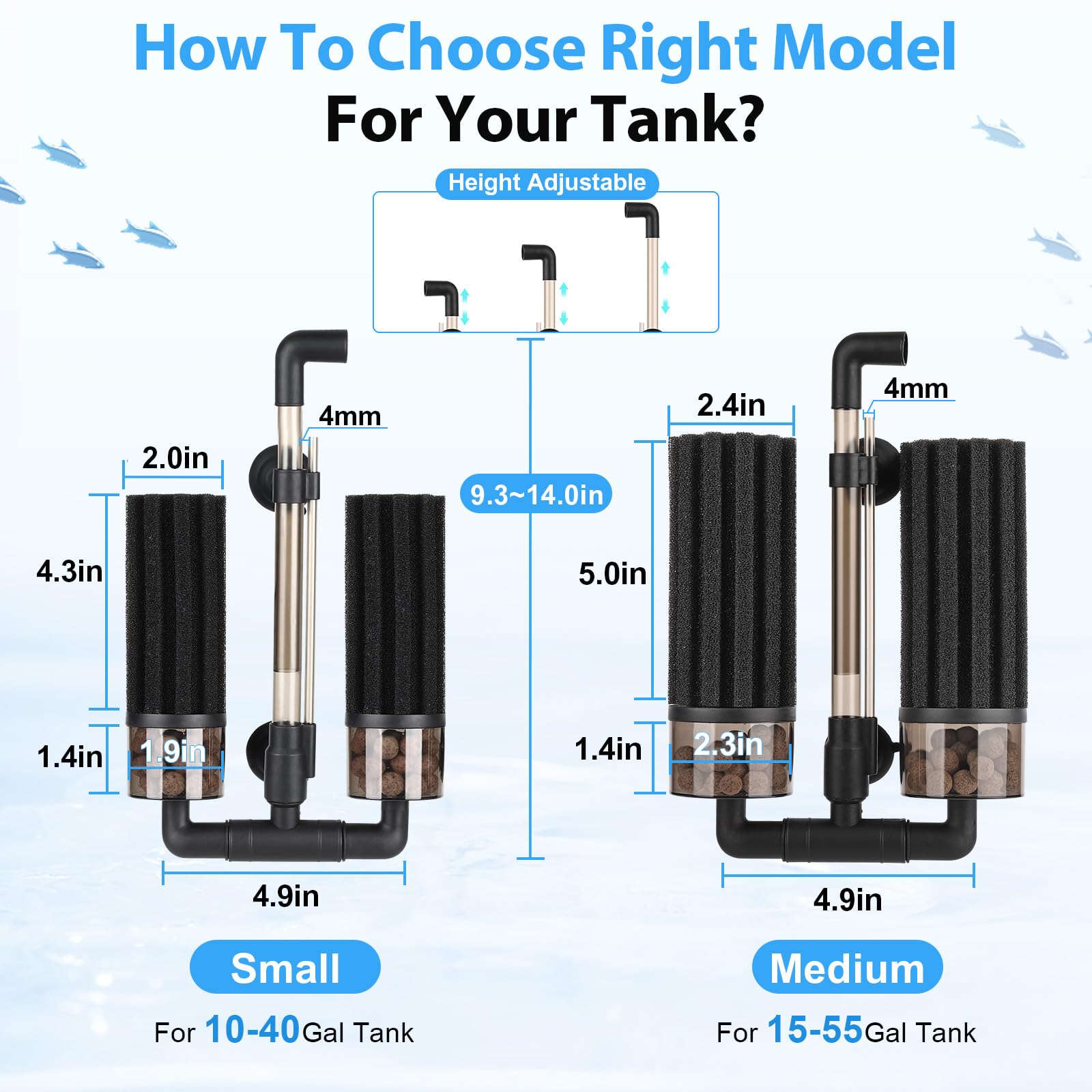 Hygger compatible with shrimp, betta, goldfish and other small to mid-size tanks.