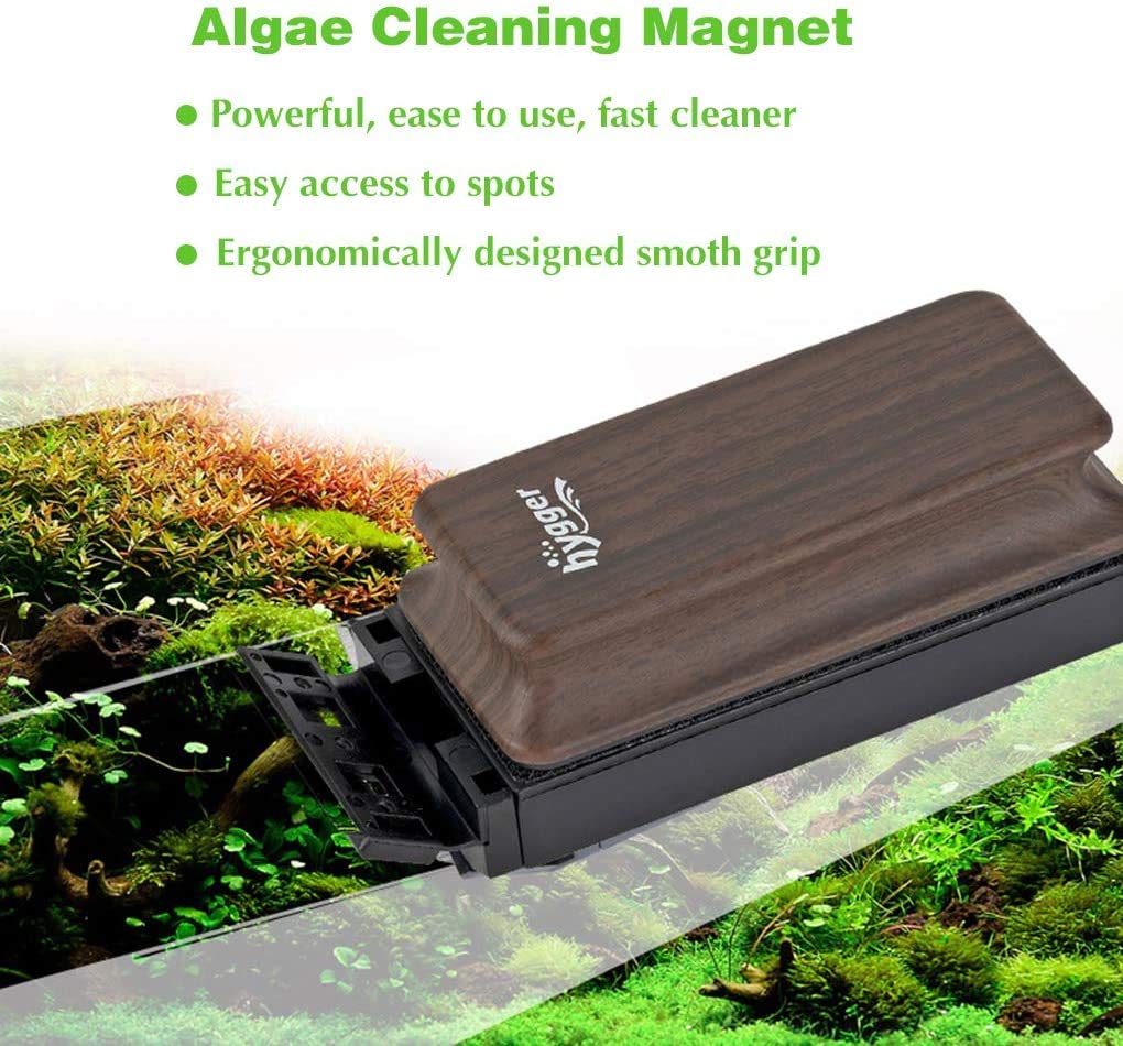 hygger ergonomic wood-like grip improves comfort during algae scrubbing