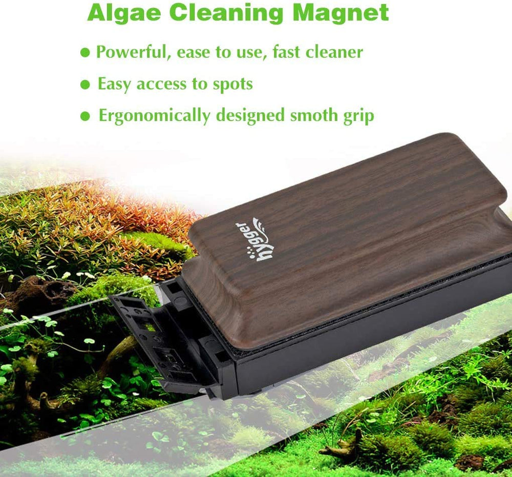 hygger ergonomic wood-like grip improves comfort during algae scrubbing