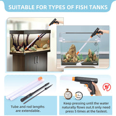 Hygger Aquarium Gravel Cleaner Kit siphon demonstrates debris suction