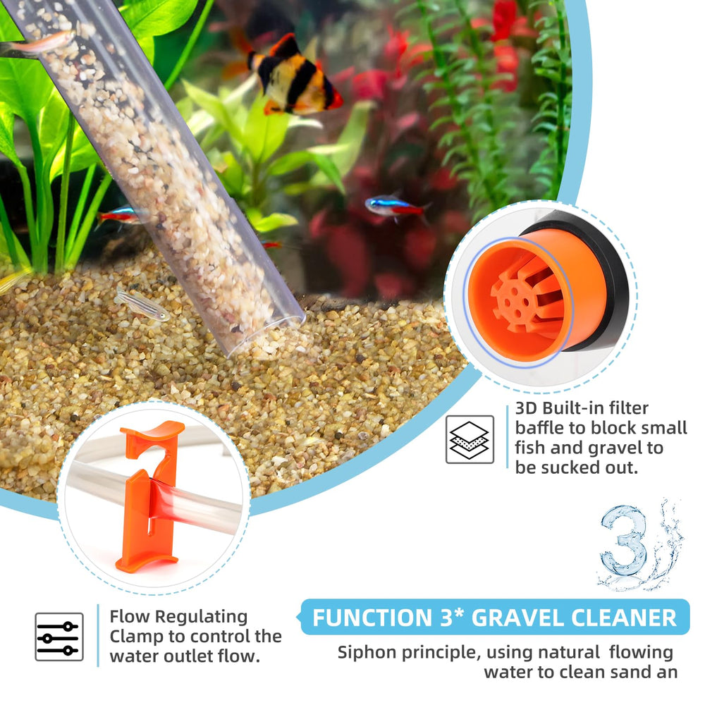 Hygger Aquarium Gravel Cleaner Kit water-change function enables partial water changes