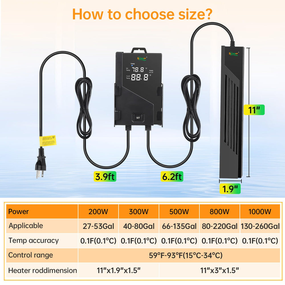 Hygger 200W memory function keeps last settings after power loss.