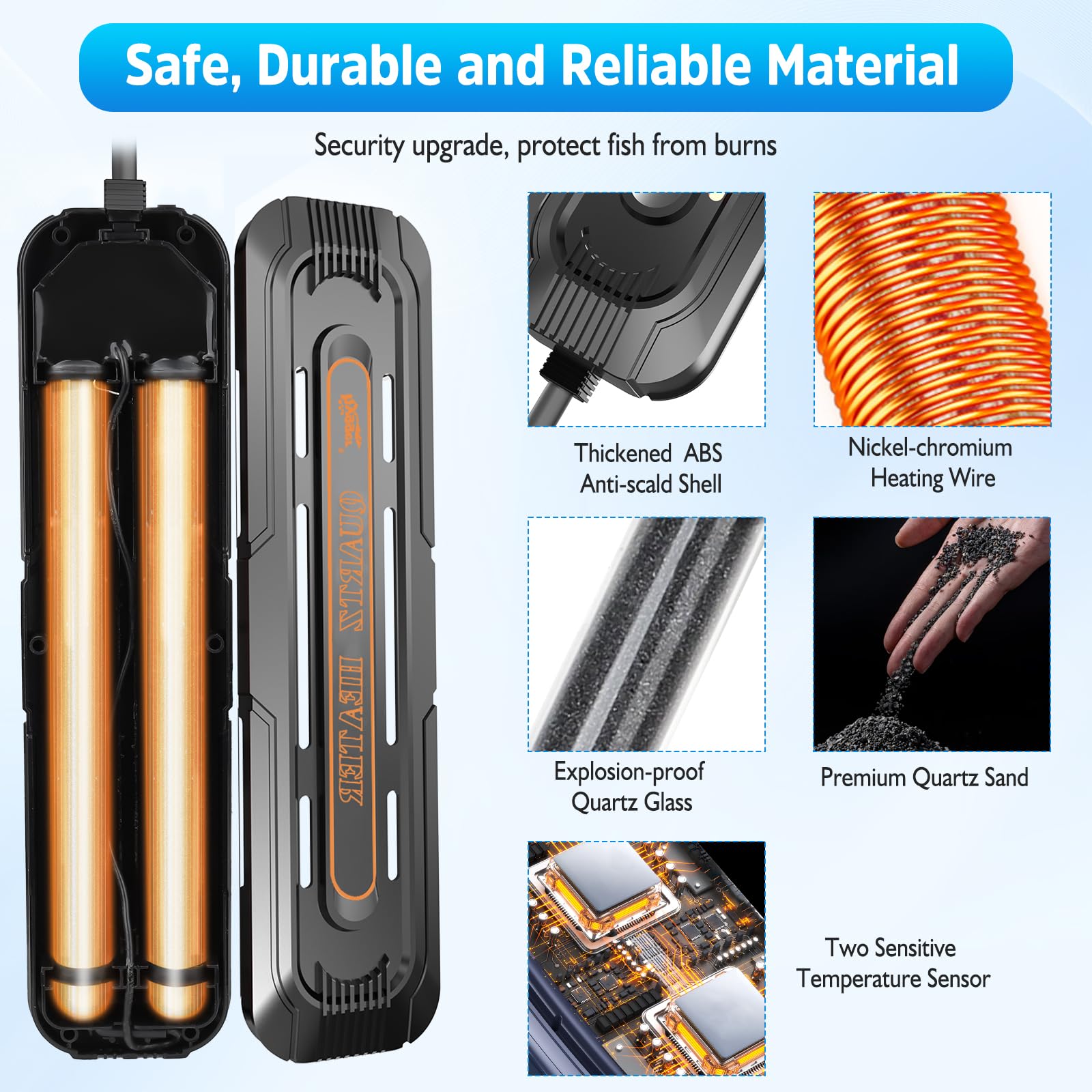 Hygger package includes controller, suction cups, holder, and hook.