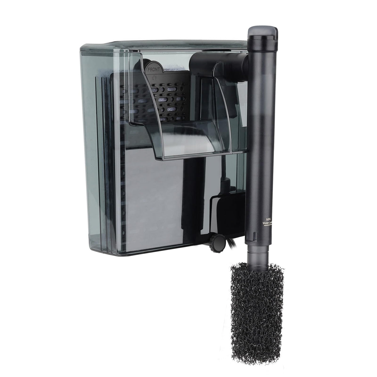 hygger aquarium HOB filter 105 gph setup with external hang-on design saves tank space and simplifies maintenance