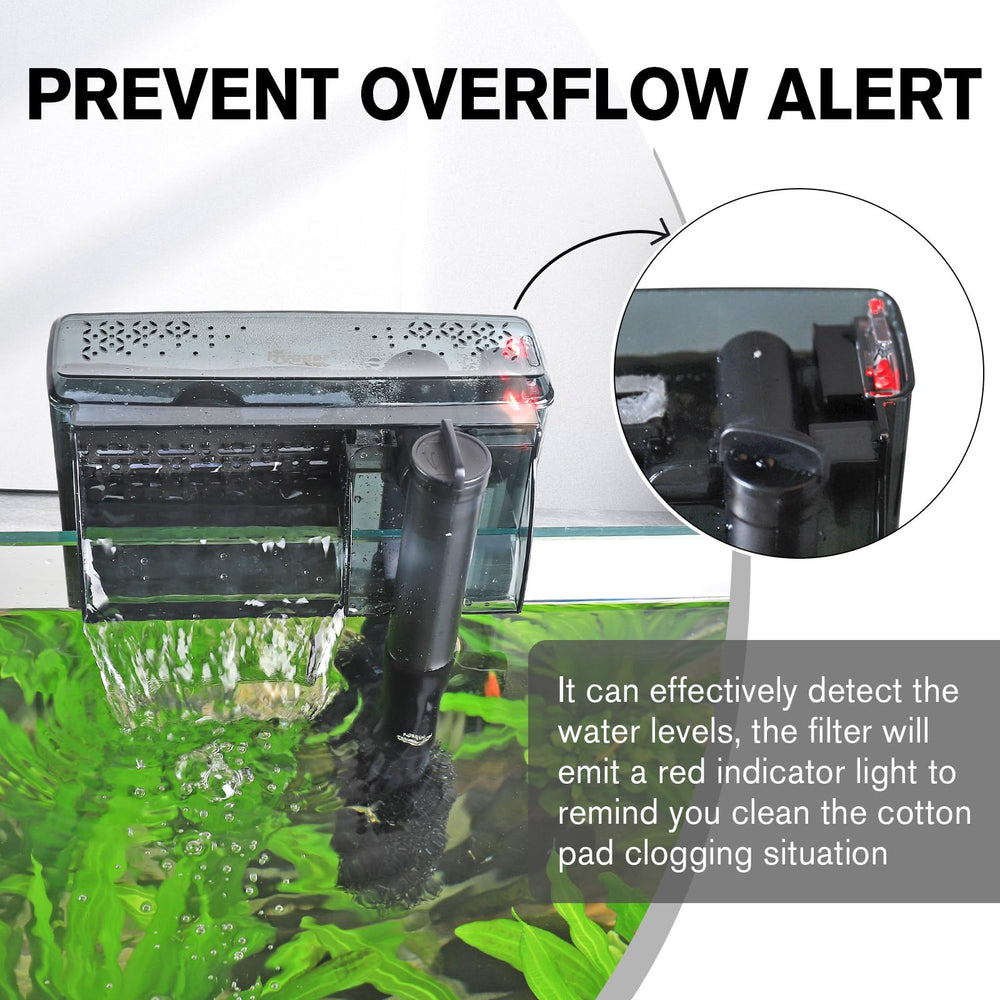 hygger external hang-on filter with adjustable knob for customizable flow rate