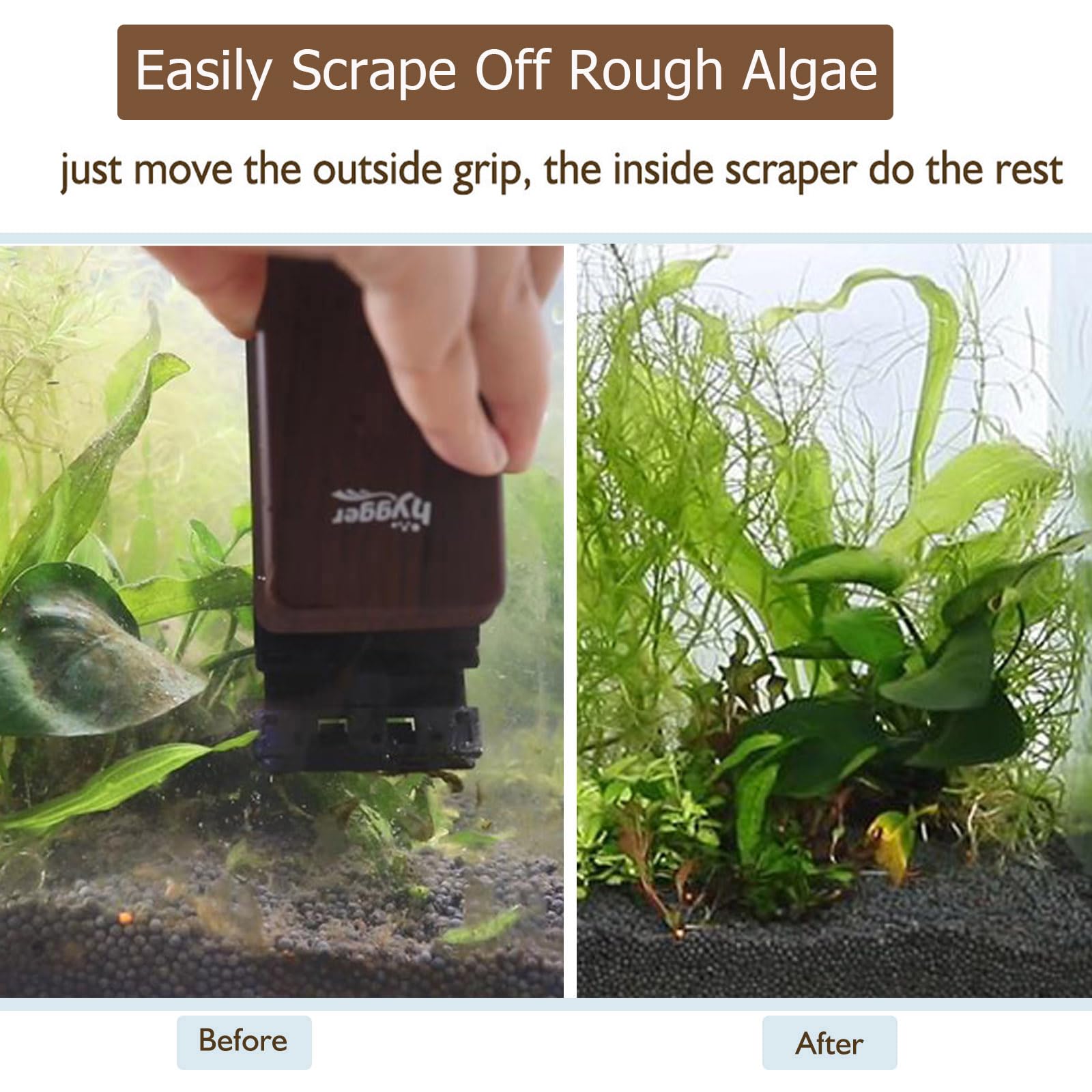 Hygger Aquarium Magnetic Cleaner internal scrubber illustration highlighting floating retrieval