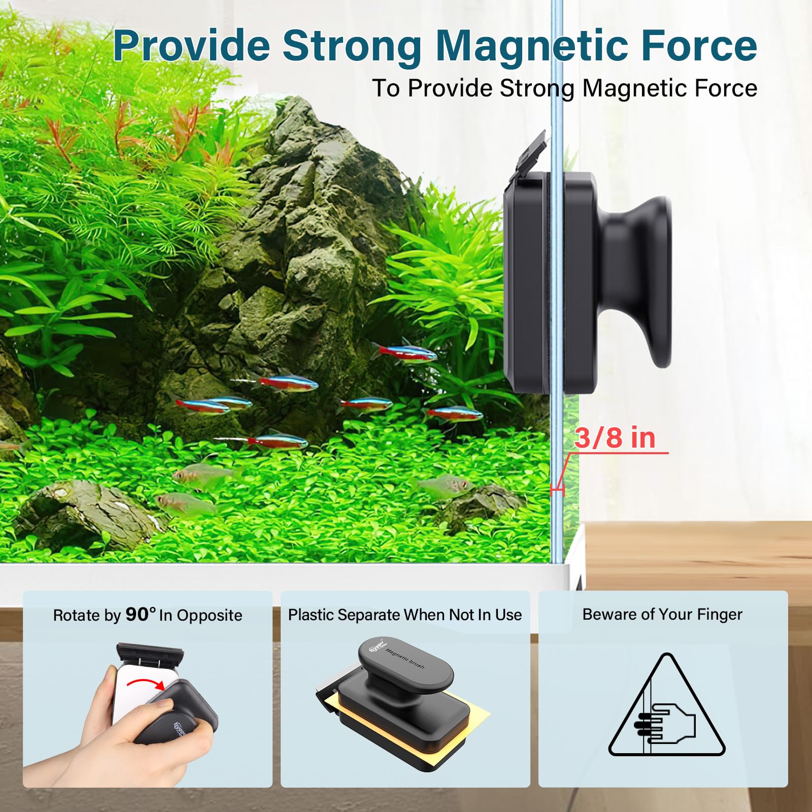 Hygger Detachable scraper blades for quick algae removal
