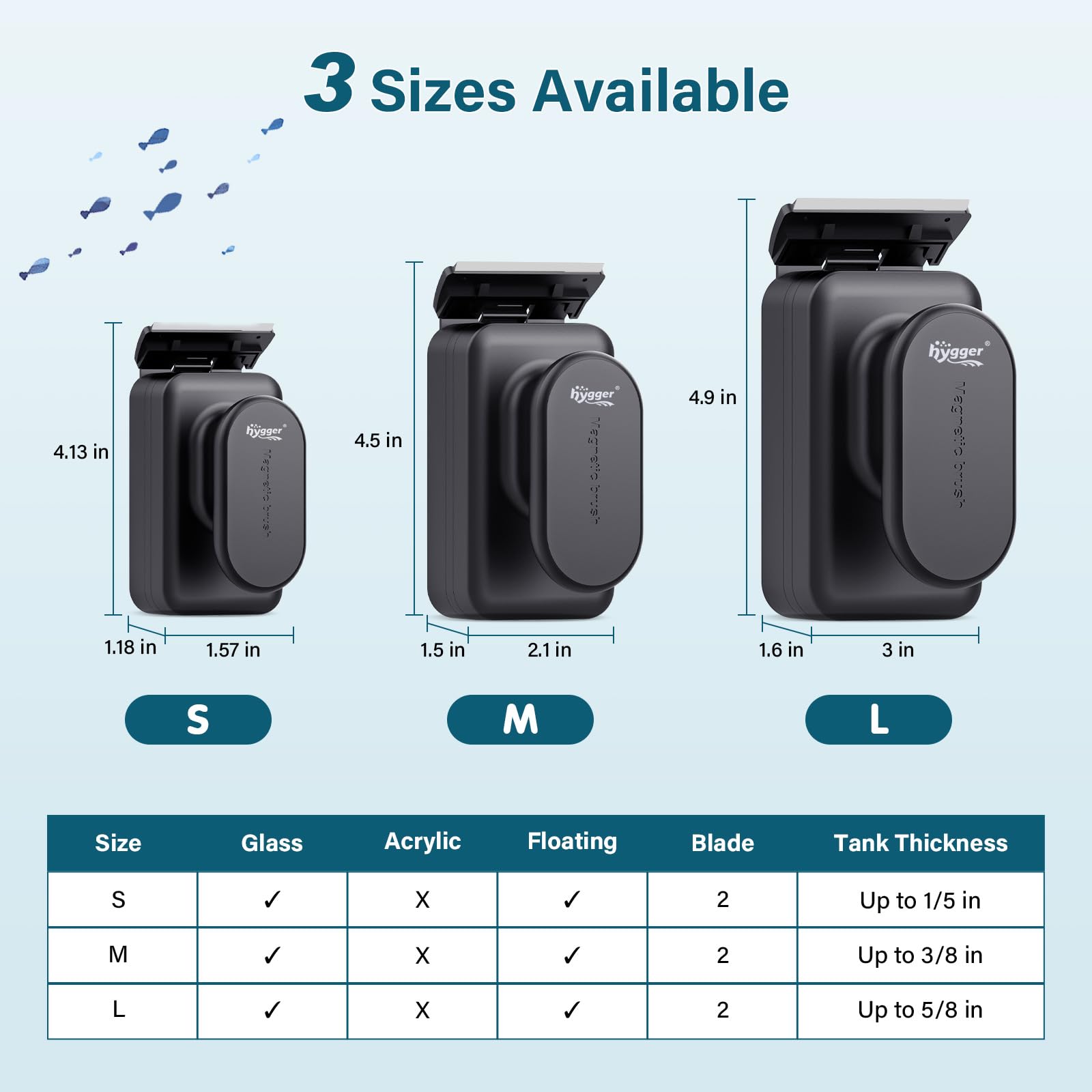 Hygger Compatible with 0.2–0.6 inch glass tanks for versatile use