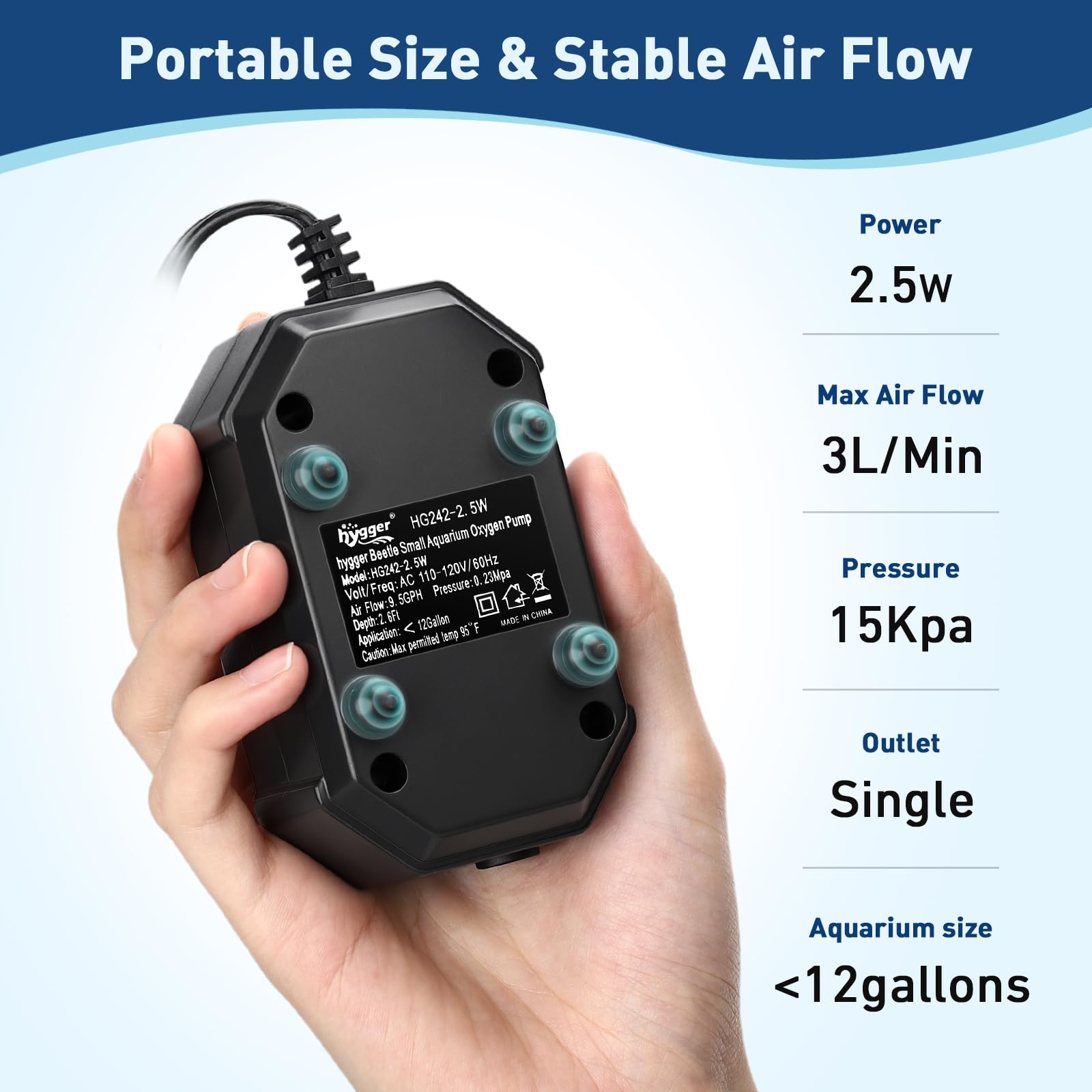 Hygger aquarium oxygenation setup helps boost oxygen levels for healthier fish.