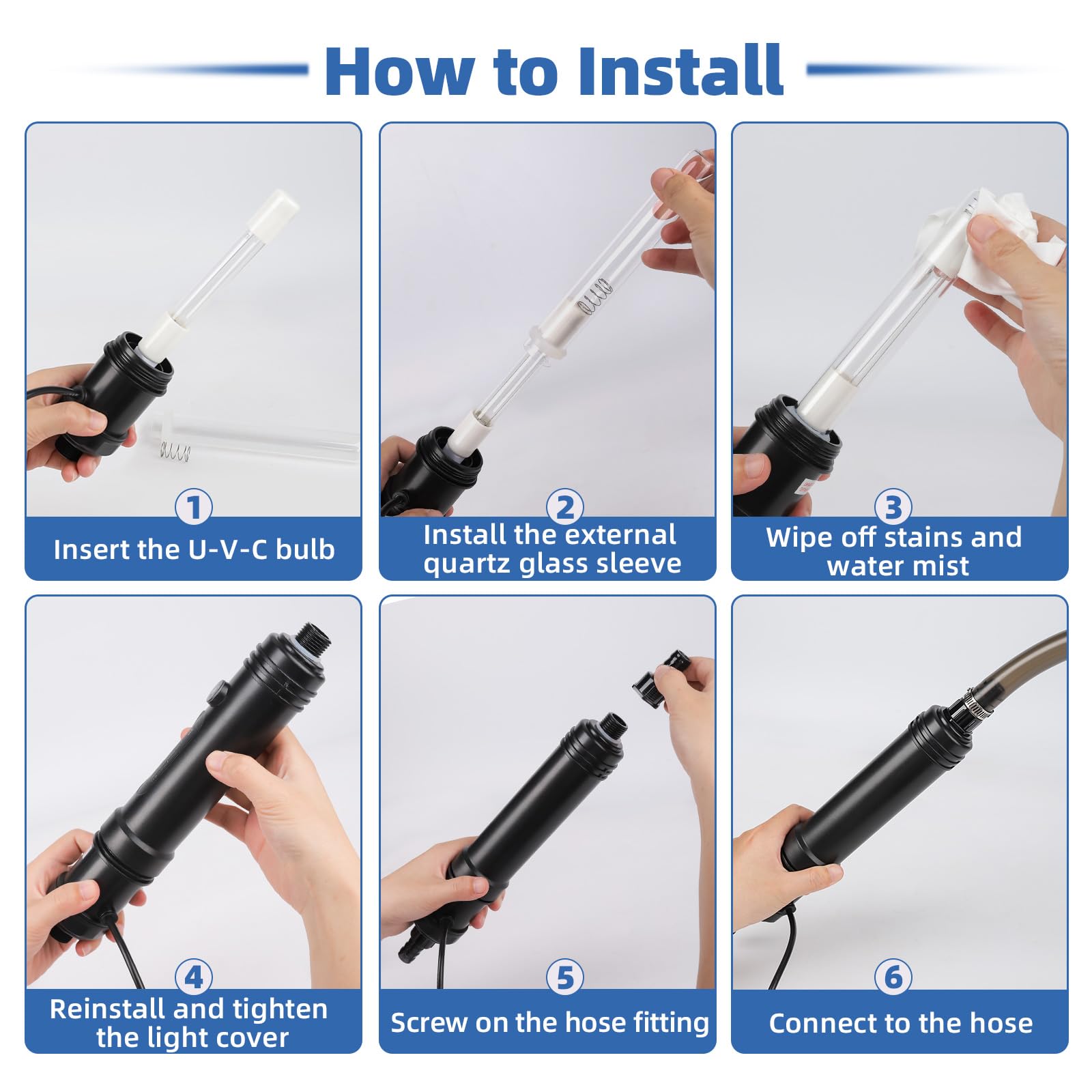 hygger aquarium uv cleanlight glow emits cool blue light signaling water purification