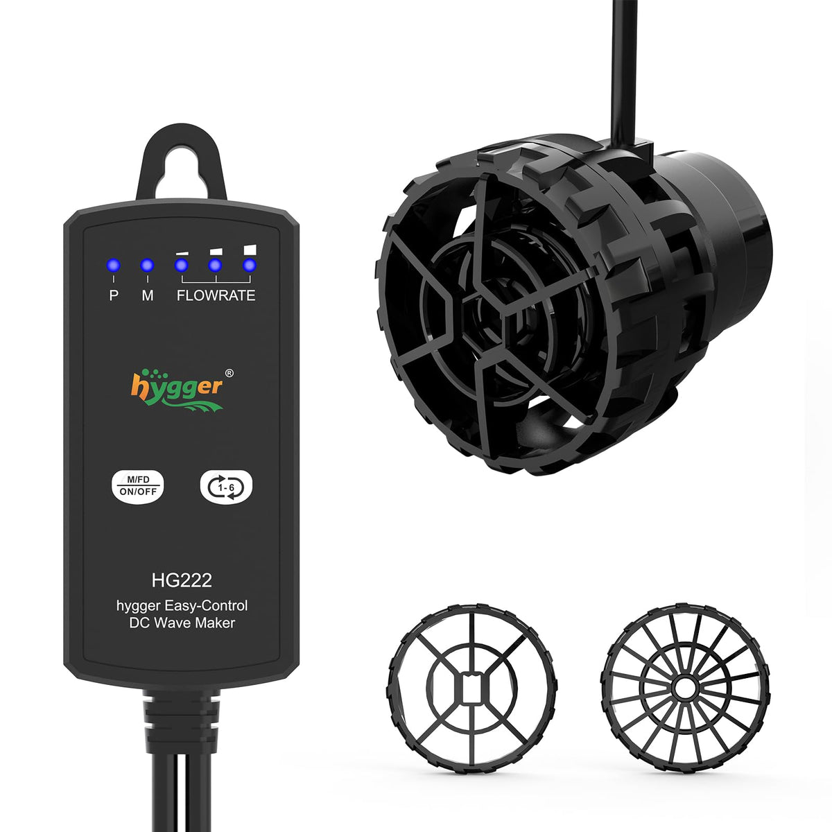 hygger aquarium wave maker with three outlets enables versatile current for 5-10 gallon tanks