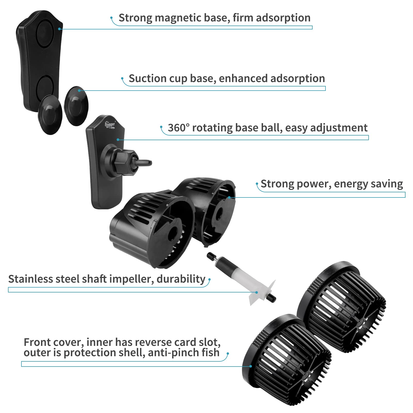 Hygger aquarium wave maker creates quiet currents ideal for coral tanks.