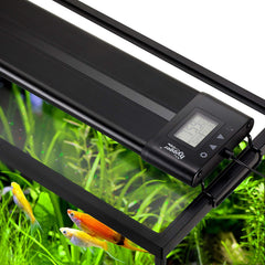 hygger auto on off 48-55 inch LED aquarium light front view enhances tank ambiance and plant health.