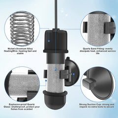 hygger betta heater dry-run protection prevents overheating during low-water situations