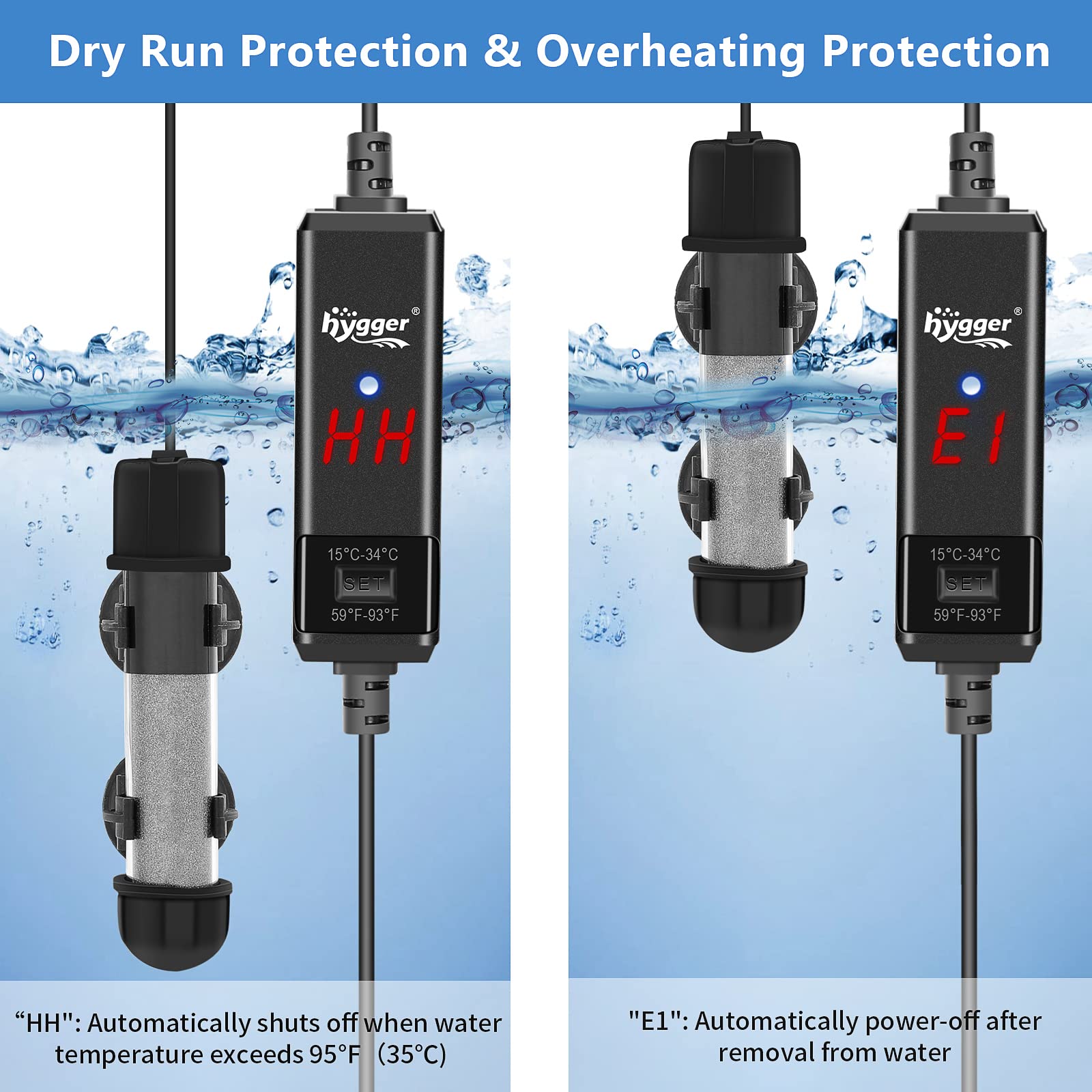 hygger betta heater external controller enables adjustments without wet hands