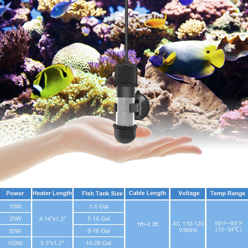 hygger betta heater mini-size fits tiny tanks without crowding the decor