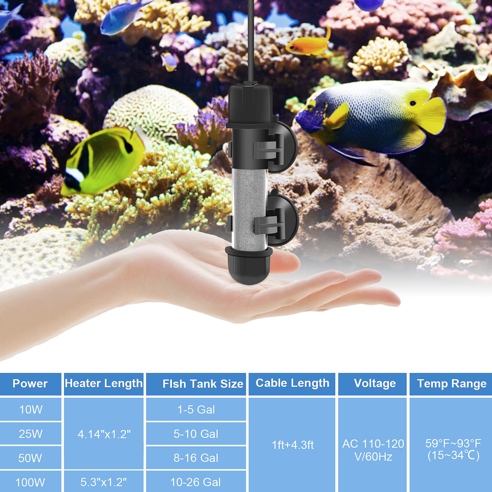 hygger betta heater overheat protection prevents overheating in small tanks