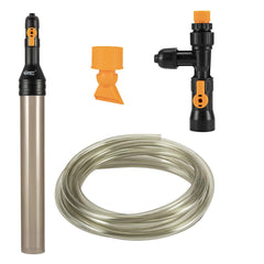hygger bucket-free water change kit faucet connection demonstrates easy setup for efficient maintenance.