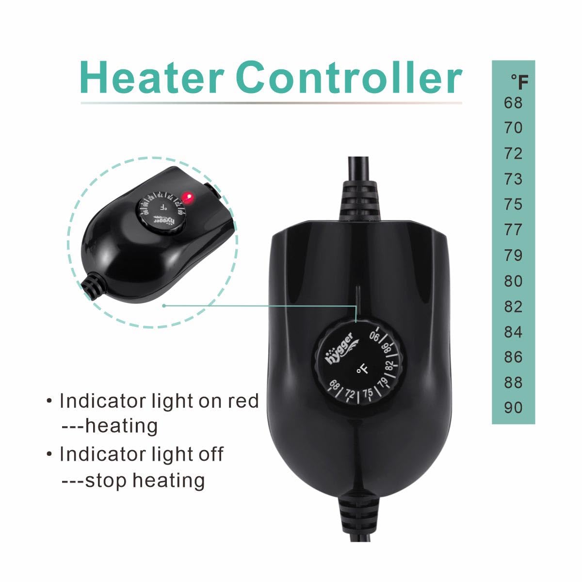 Hygger built-in thermometer provides on-device temperature sensing for reliable monitoring