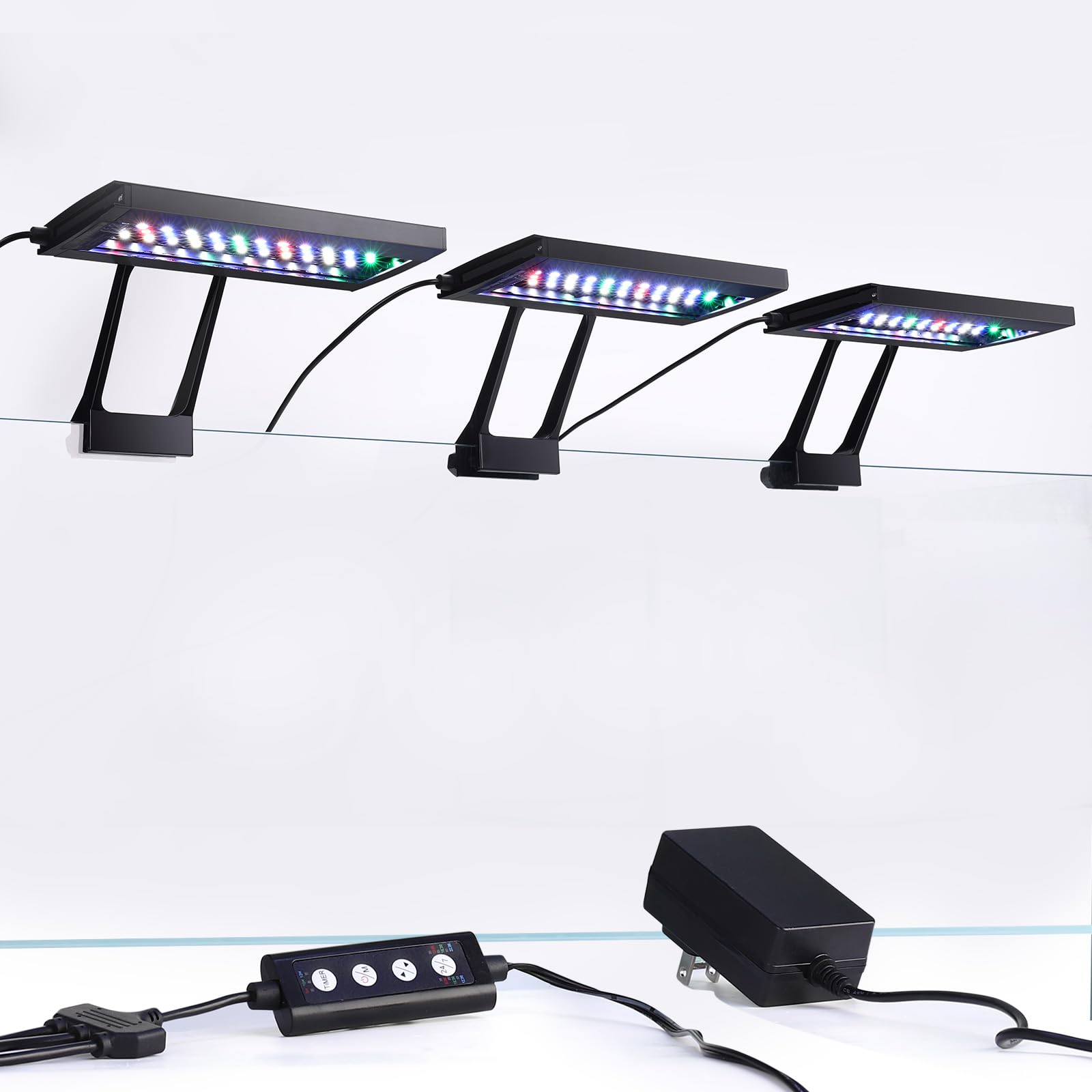 Hygger clip-on aquarium light bracket enables quick, secure mounting on small to medium tanks.