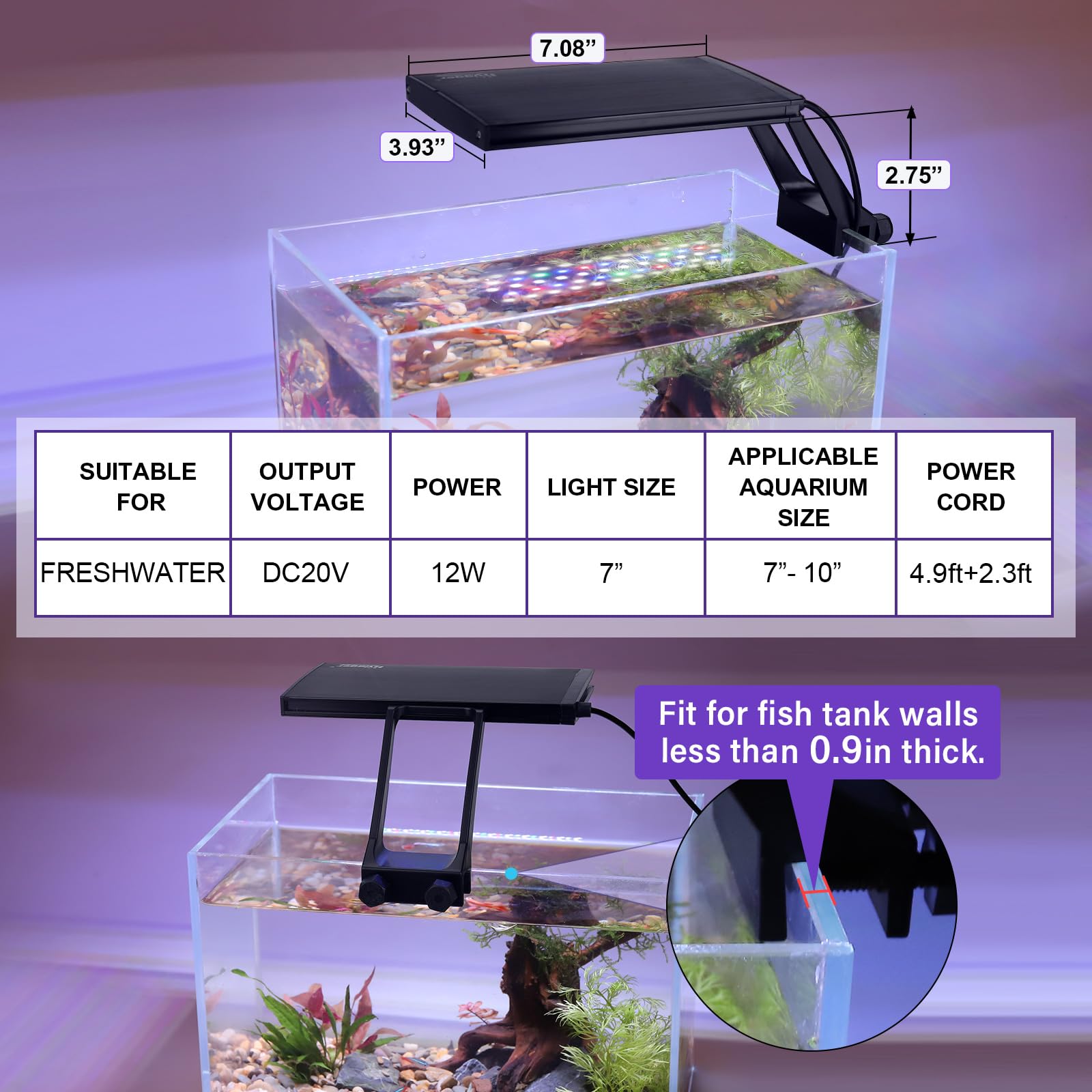 Hygger clip-style bracket compatibility suits thin-walled tanks with flexible mounting.