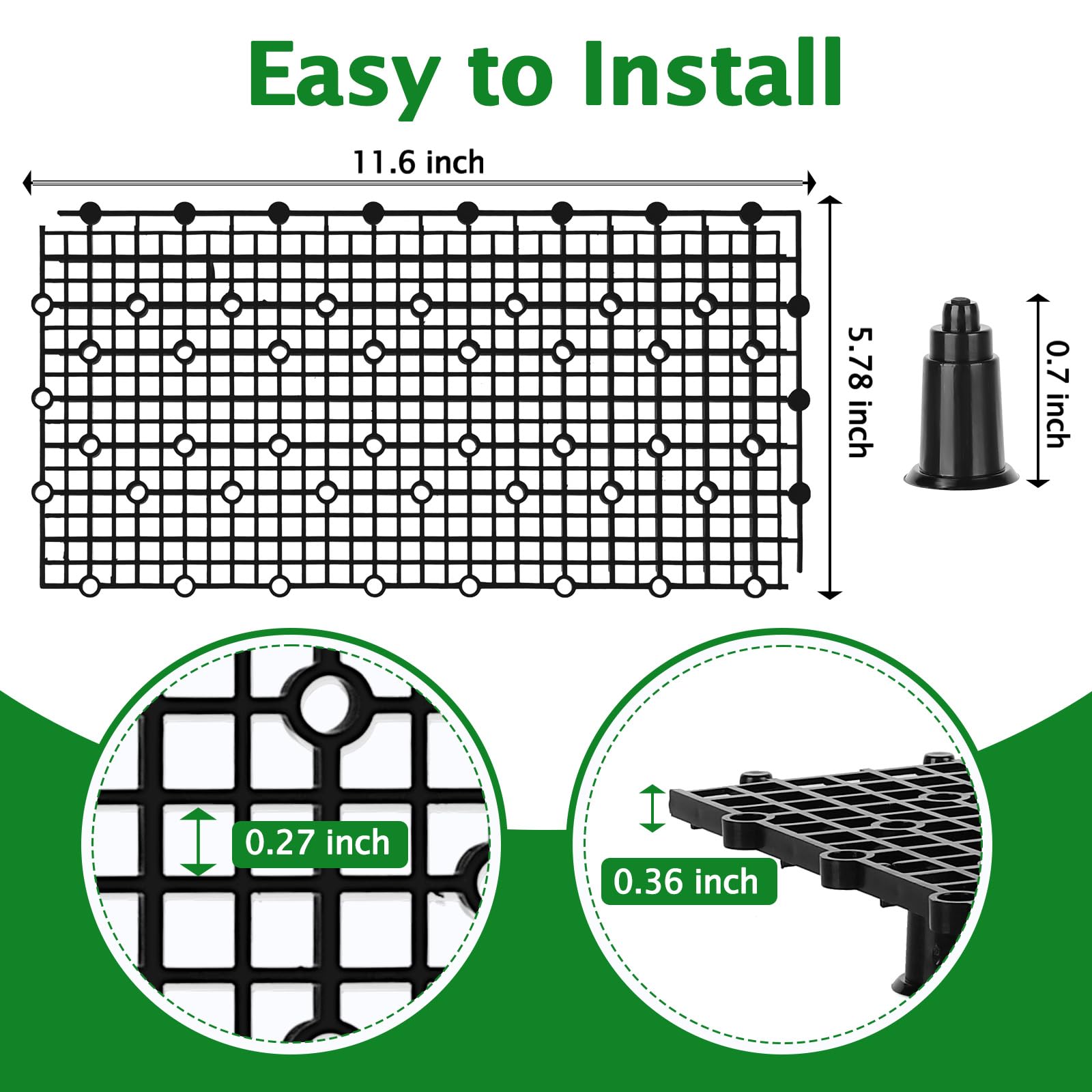 Hygger CO2 8pcs divider brackets set shows sturdy bottom filtration support.