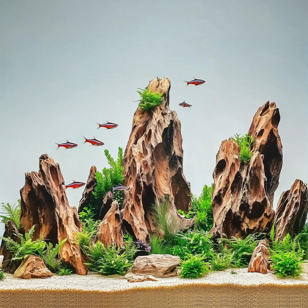 Hygger CO2 Dragon Stone setup image demonstrates flexible, natural decoration