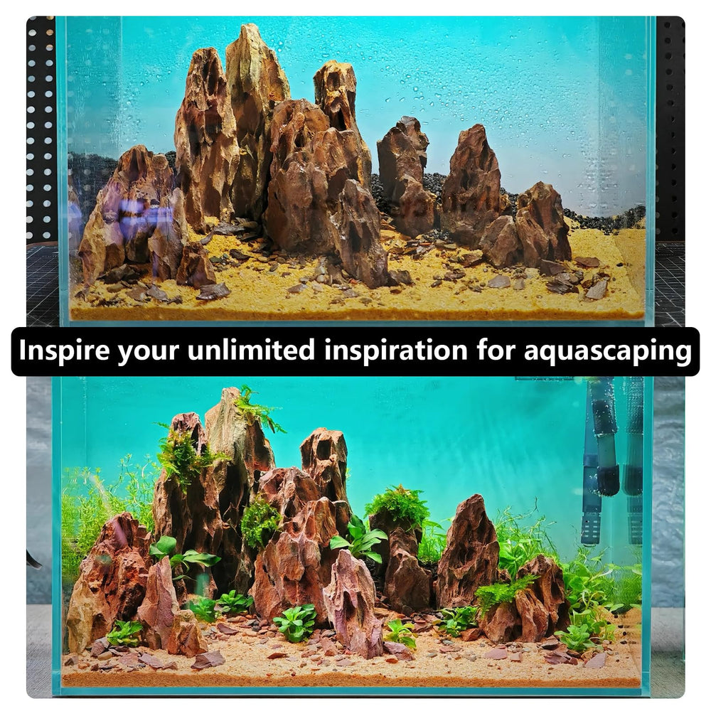 Hygger CO2 dragon stone textured surface emphasizes honeycomb pores that aid filtration