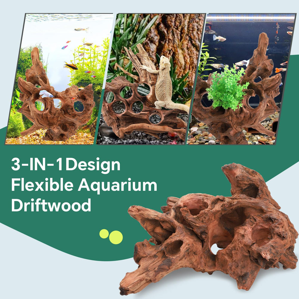 Hygger CO2 Driftwood tannin release preview hints water tinting as a natural feature.