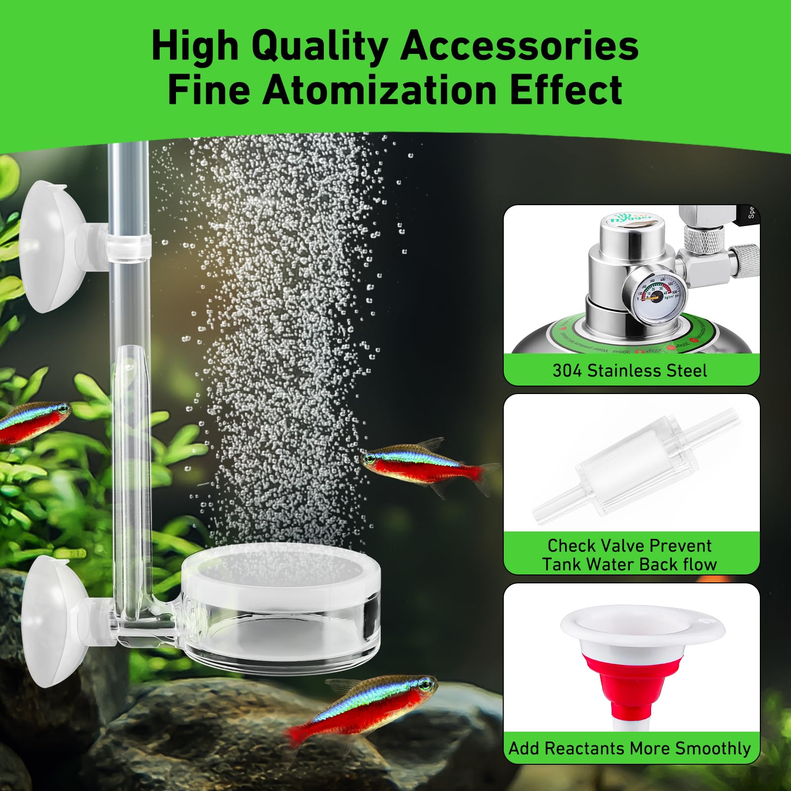 Hygger CO2 needle valve enables fine, accurate dosing.
