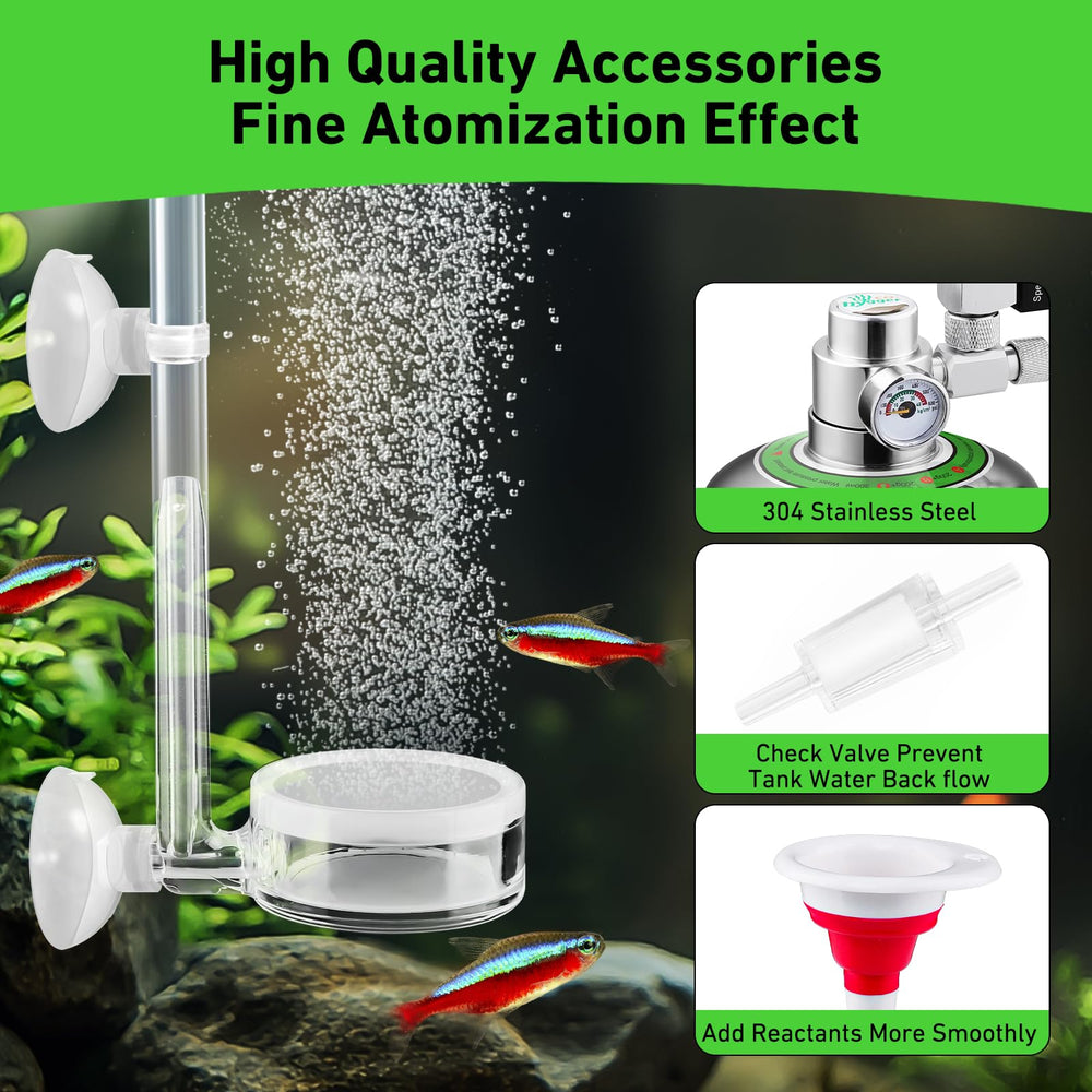 Hygger CO2 needle valve enables fine, accurate dosing.