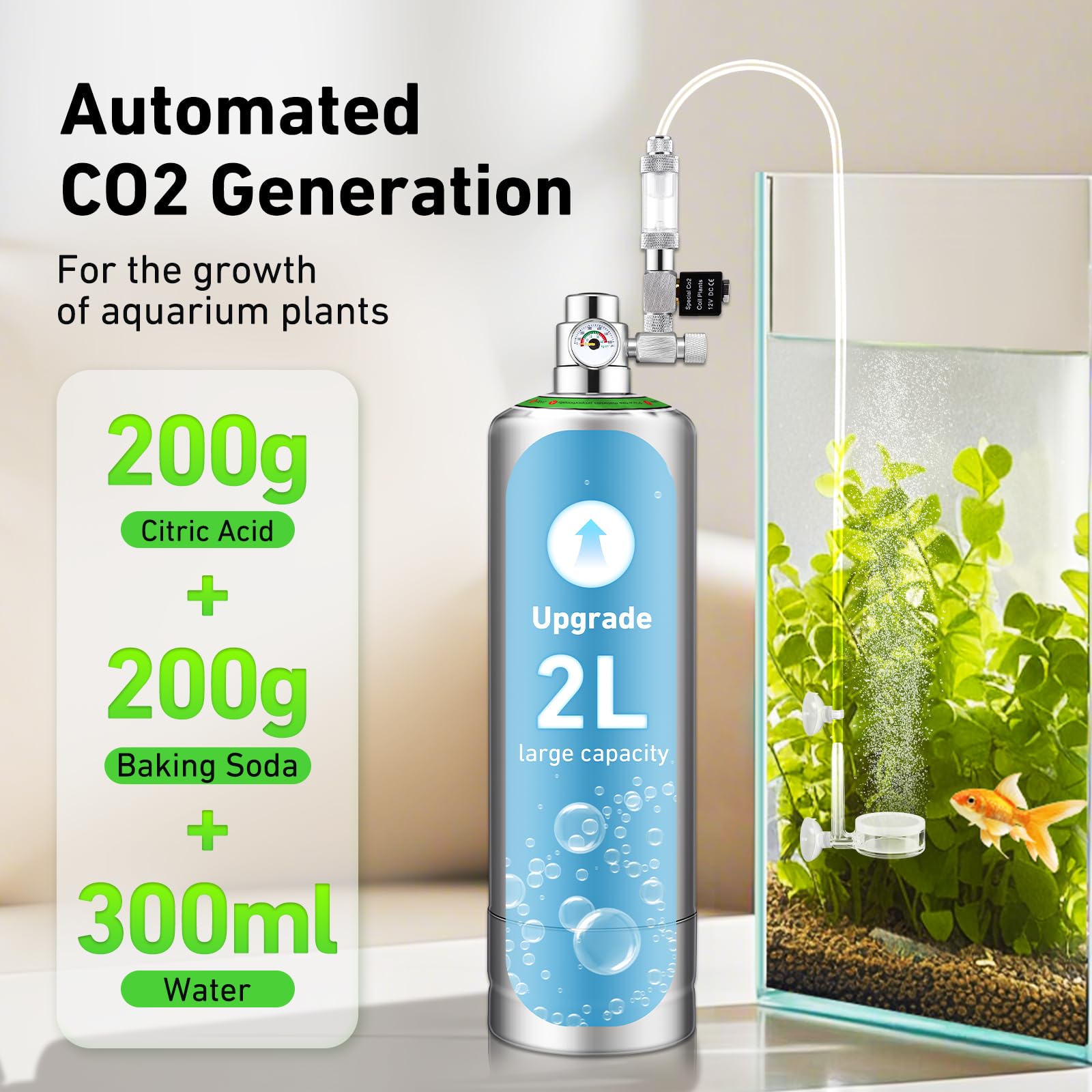 Hygger CO2 regulator closeup highlighting precise control for dosing.