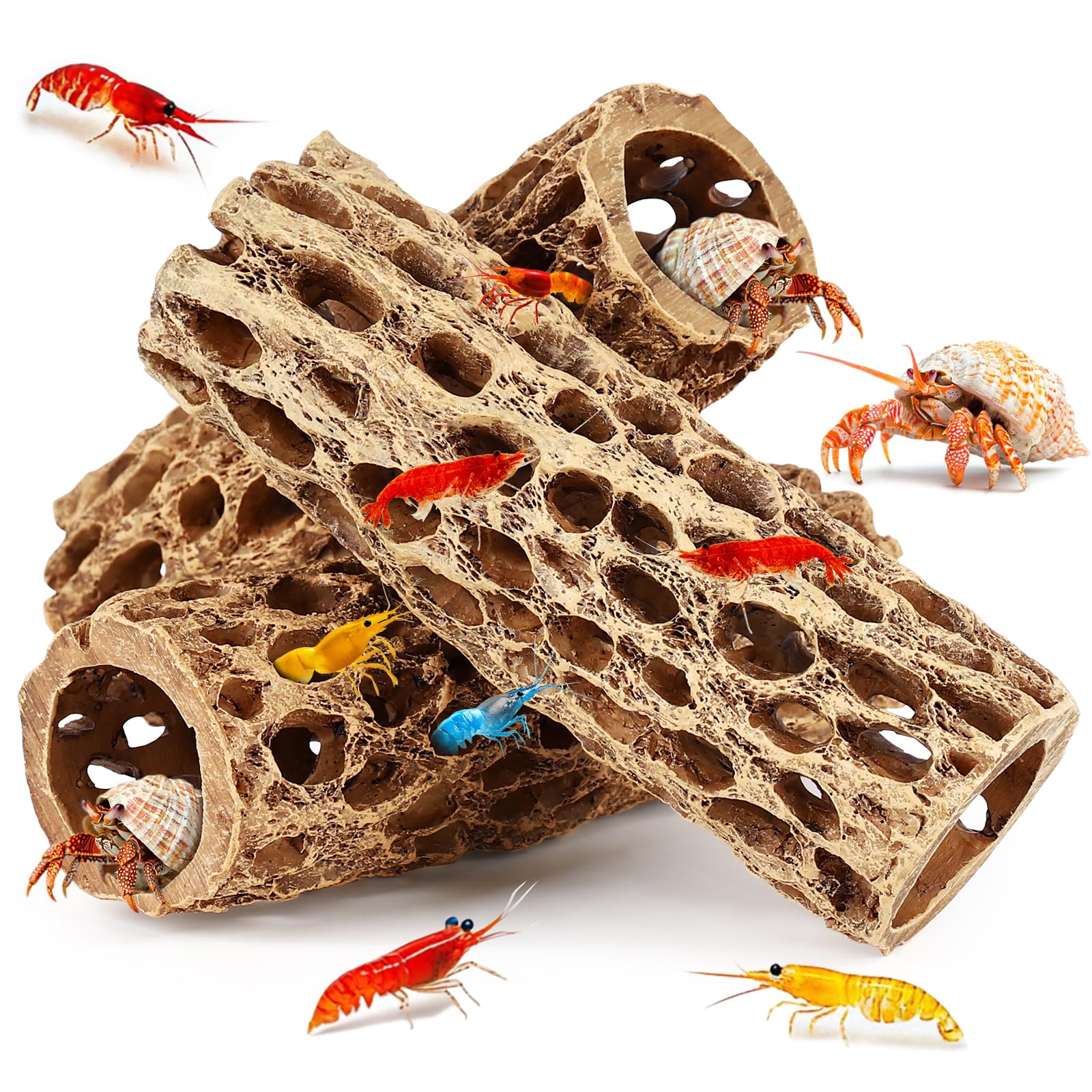 Hygger CO2 resin cholla wood 3-pack fits small tanks and tight spaces.