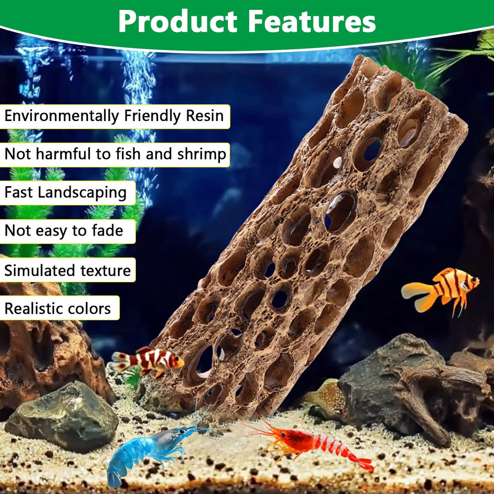 Hygger CO2 resin cholla wood climbing toy offers engaging habitat for aquatic pets.