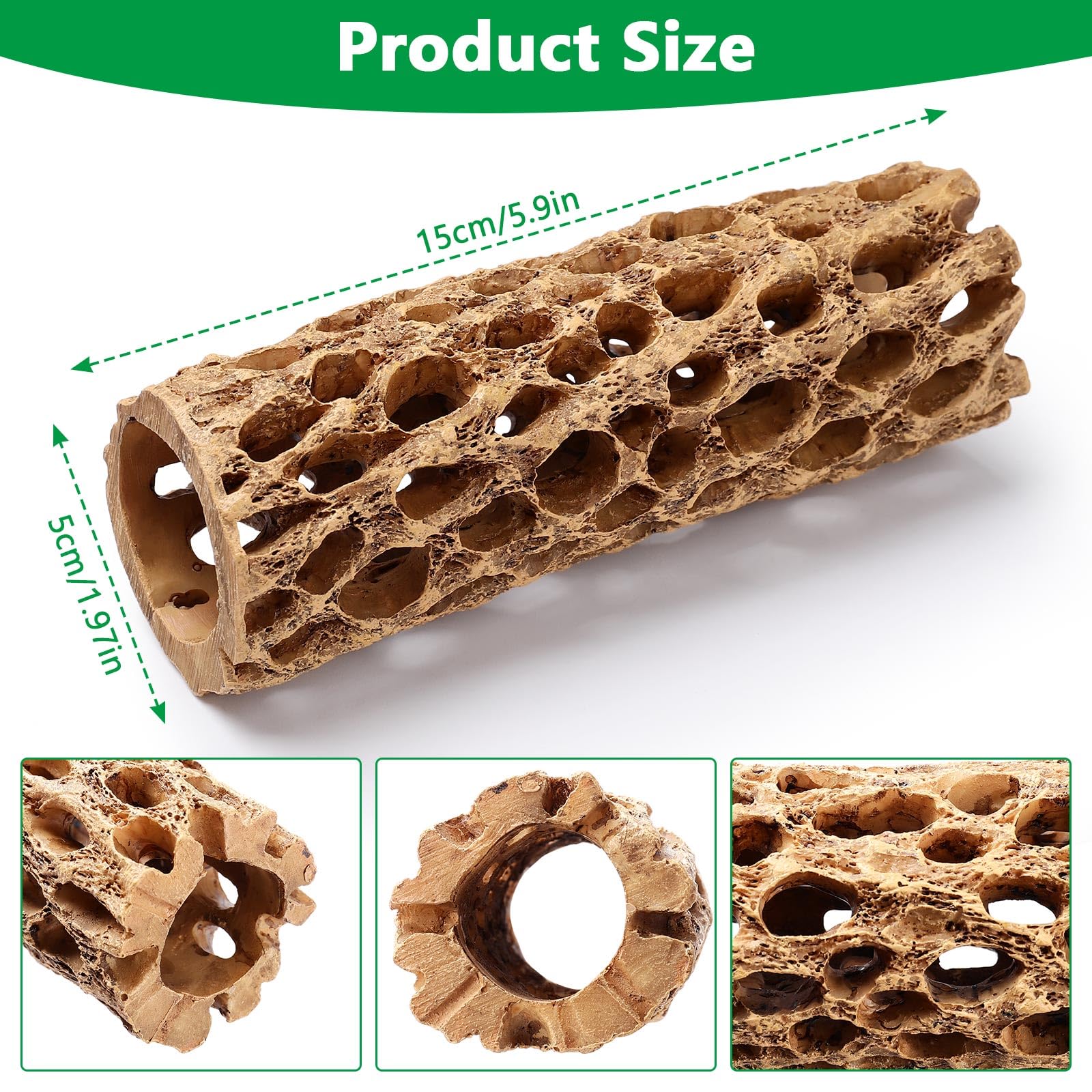 Hygger CO2 resin cholla wood shrimp hideout provides safe shelter for shy shrimp.