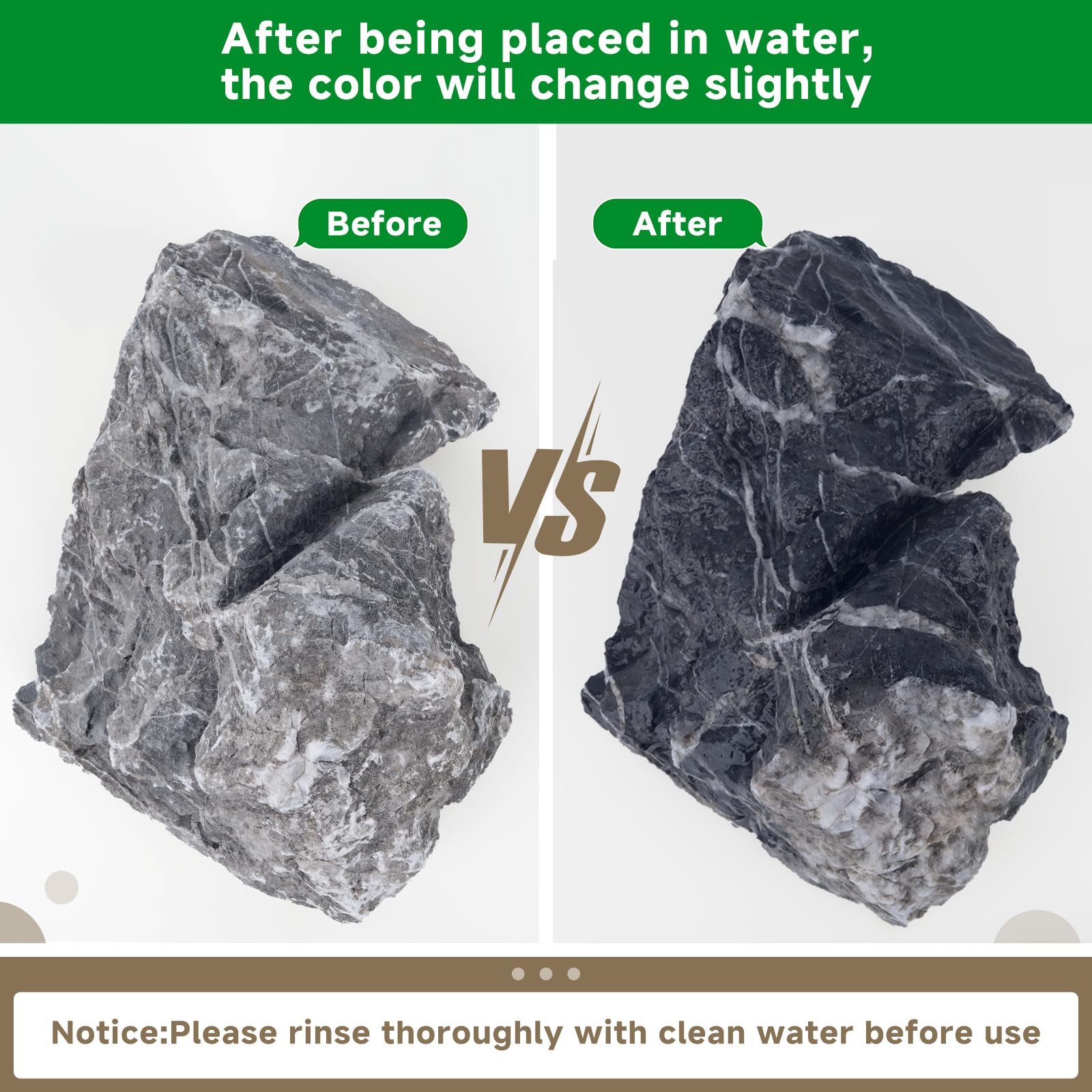 Hygger CO2 Seiryu rock in an aquascape setup showing rugged surfaces for plant attachment.