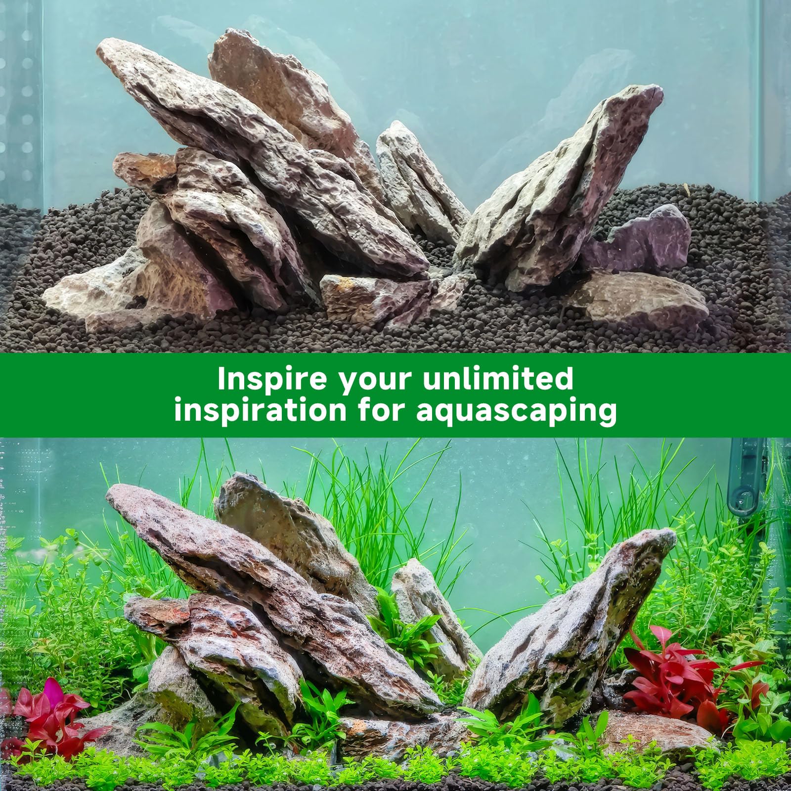 Hygger CO2 Seiryu rock demonstrates durable, long-lasting hardscape.