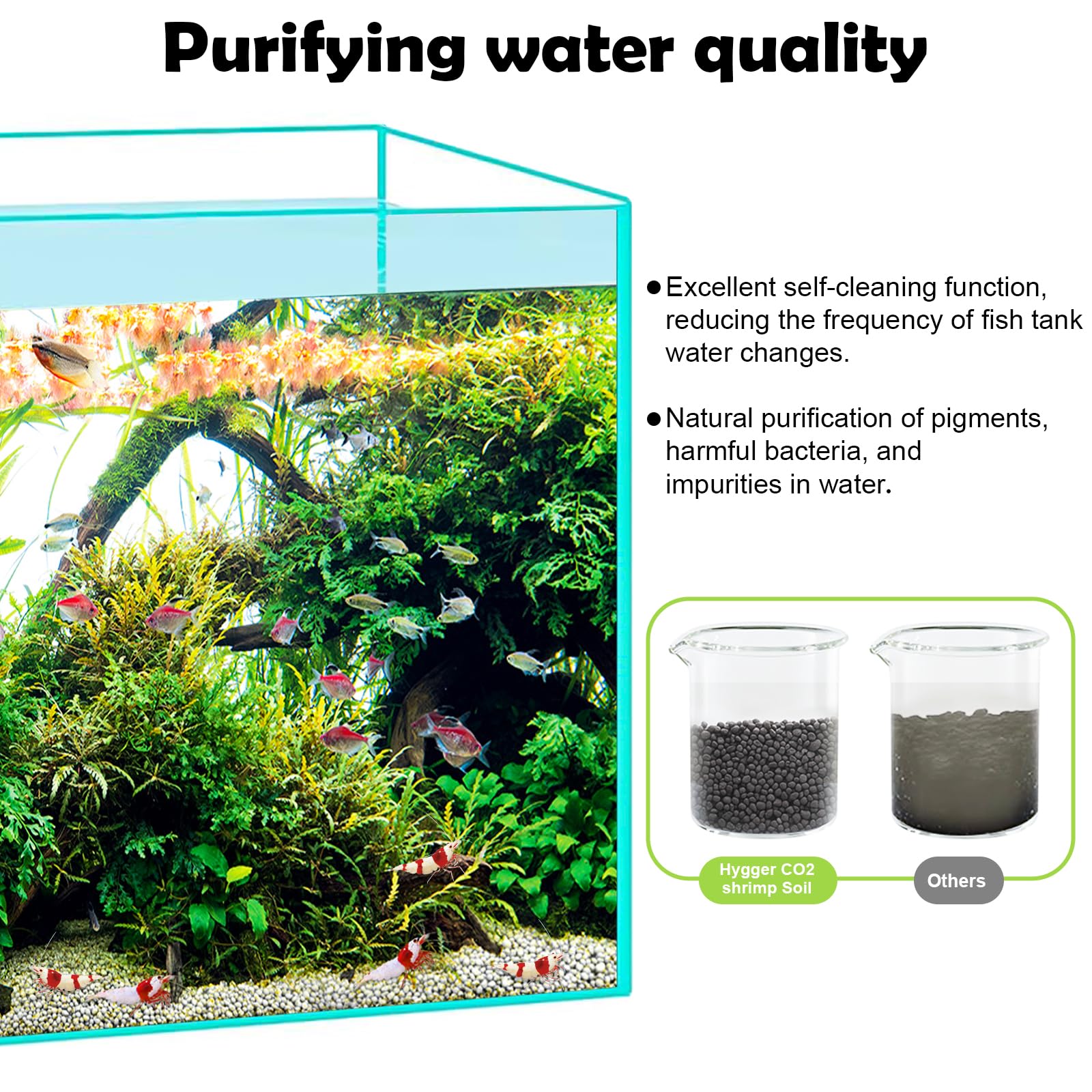 Hygger CO2 shrimp soil ready-to-use base for shrimp breeding setups.